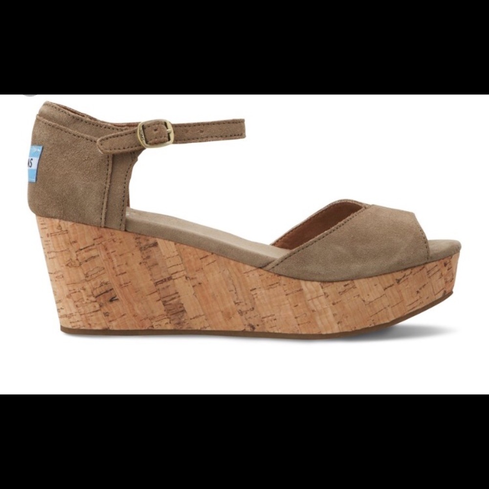 Taupe TOMS wedges